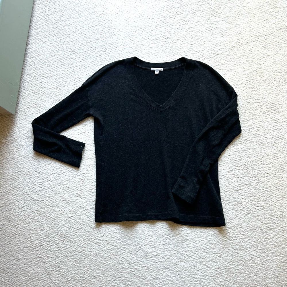 🖤 James Perse Charcoal Long Sleeve Top – Size 2 (Fits Like M) 🖤